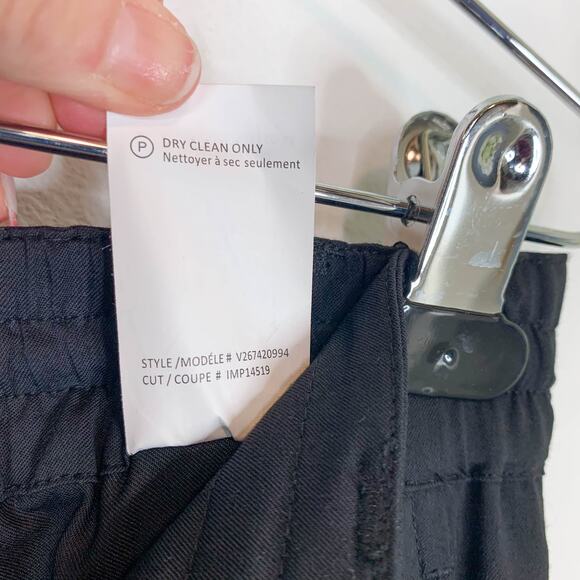 NWT VINCE black crepe jogger pants elastic waist slant pockets mid rise 2847 - Picture 9 of 11